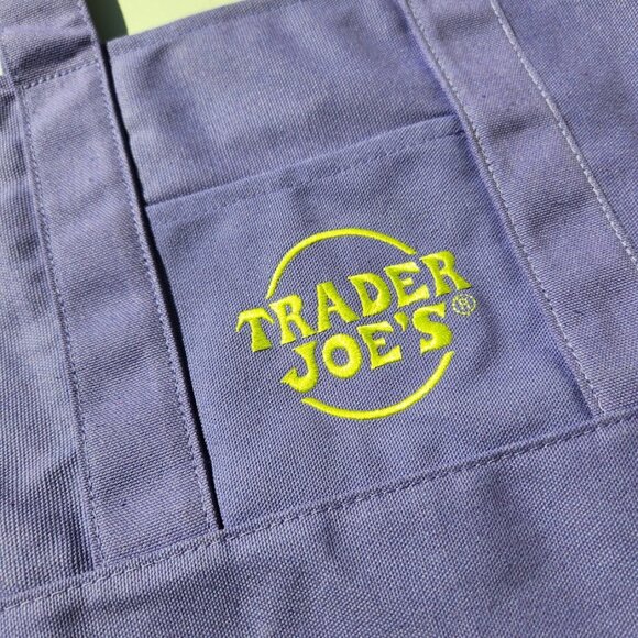 NEW Trader Joe's Purple Mini Tote Trick or Treat Canvas Bag Halloween Trader Joe - Picture 7 of 9